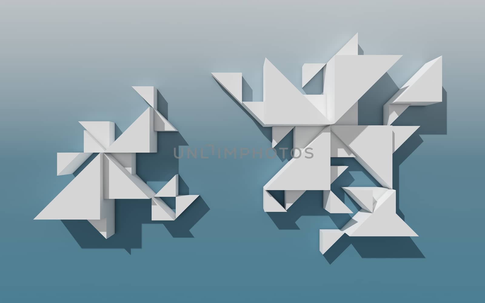 Abstract 3D Geometrical Design by teerawit