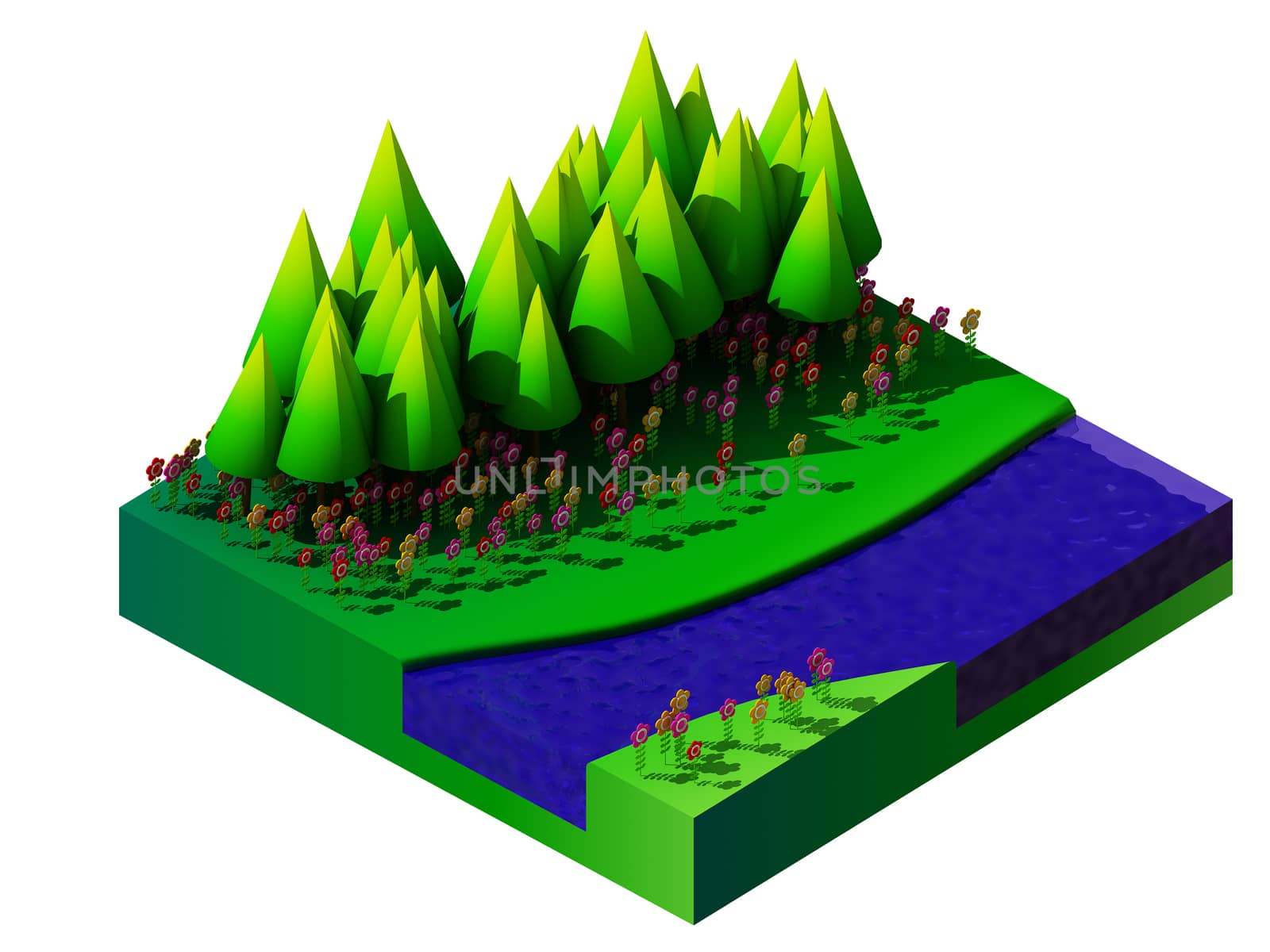 isometric nature and landscape