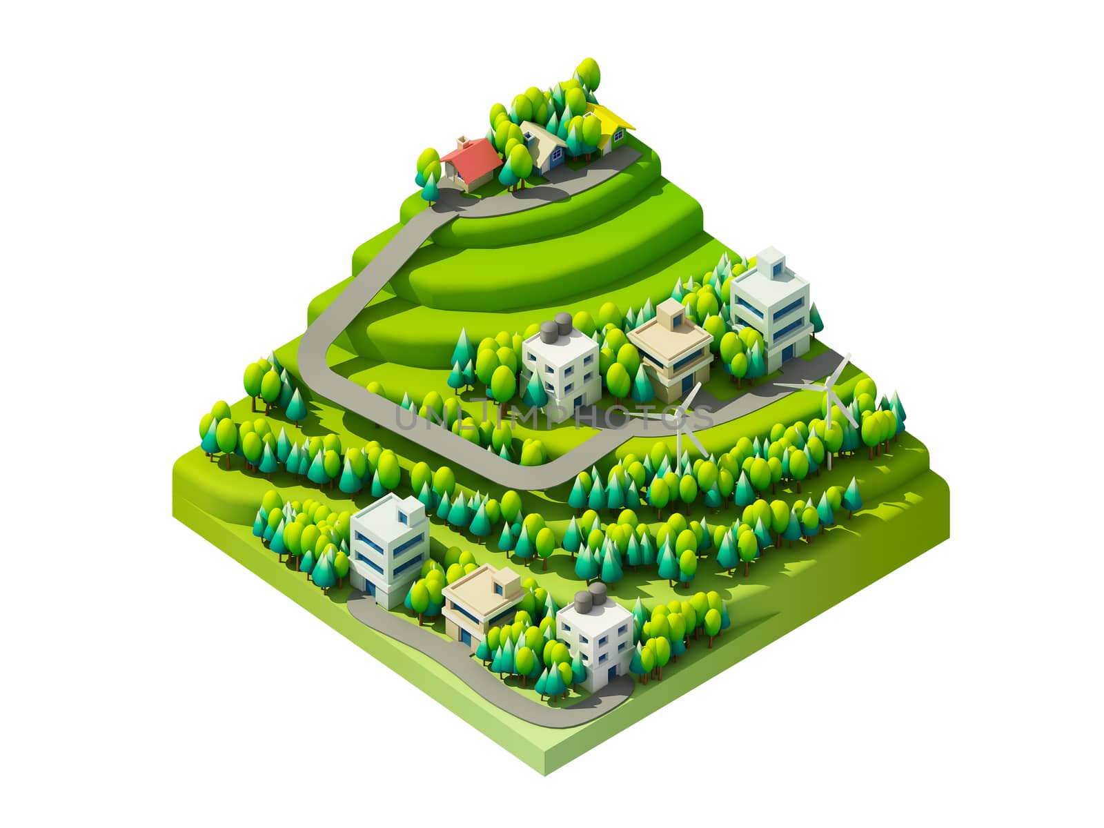 green earth concept in isometric view by teerawit