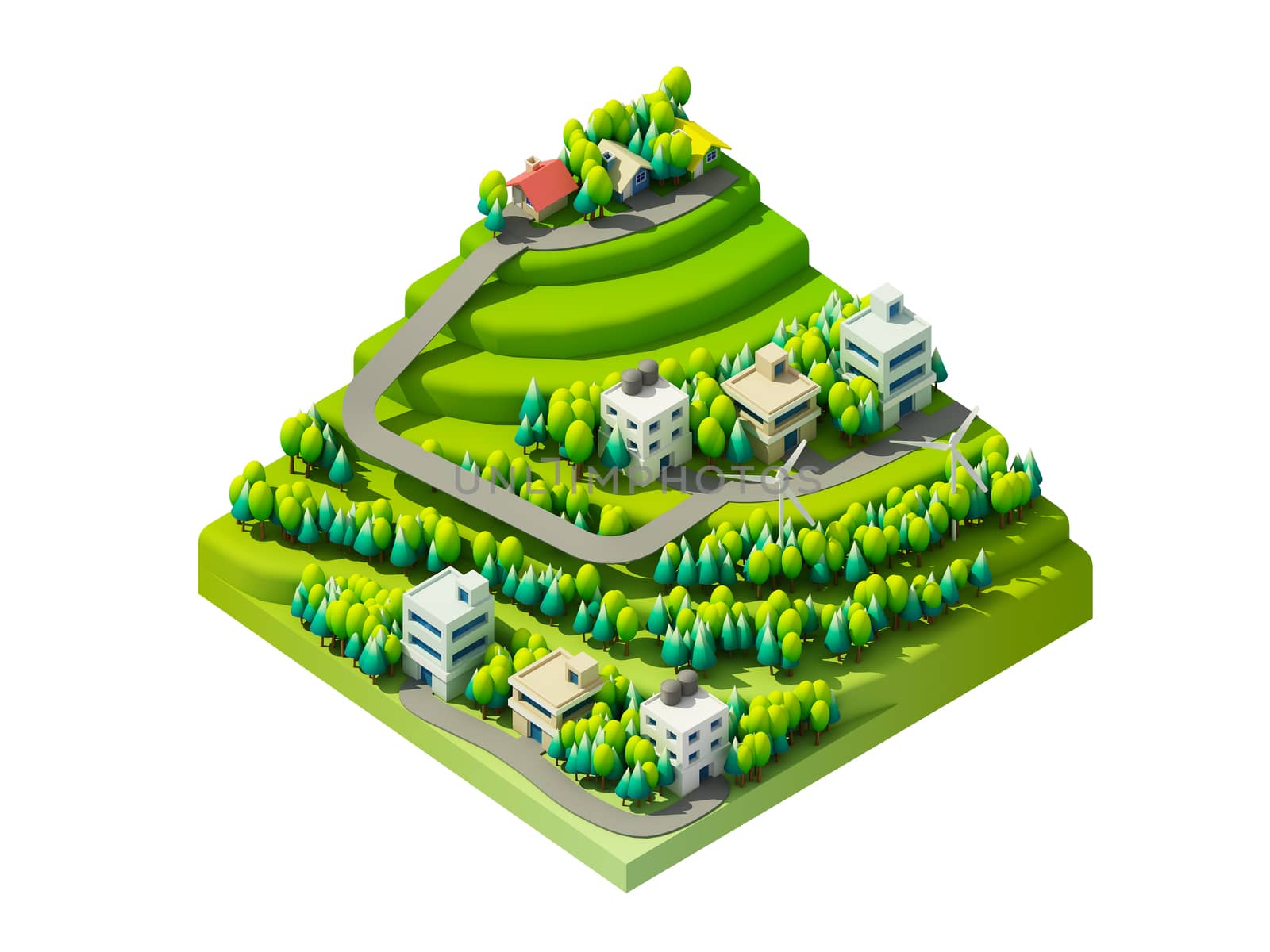 green earth concept in isometric view