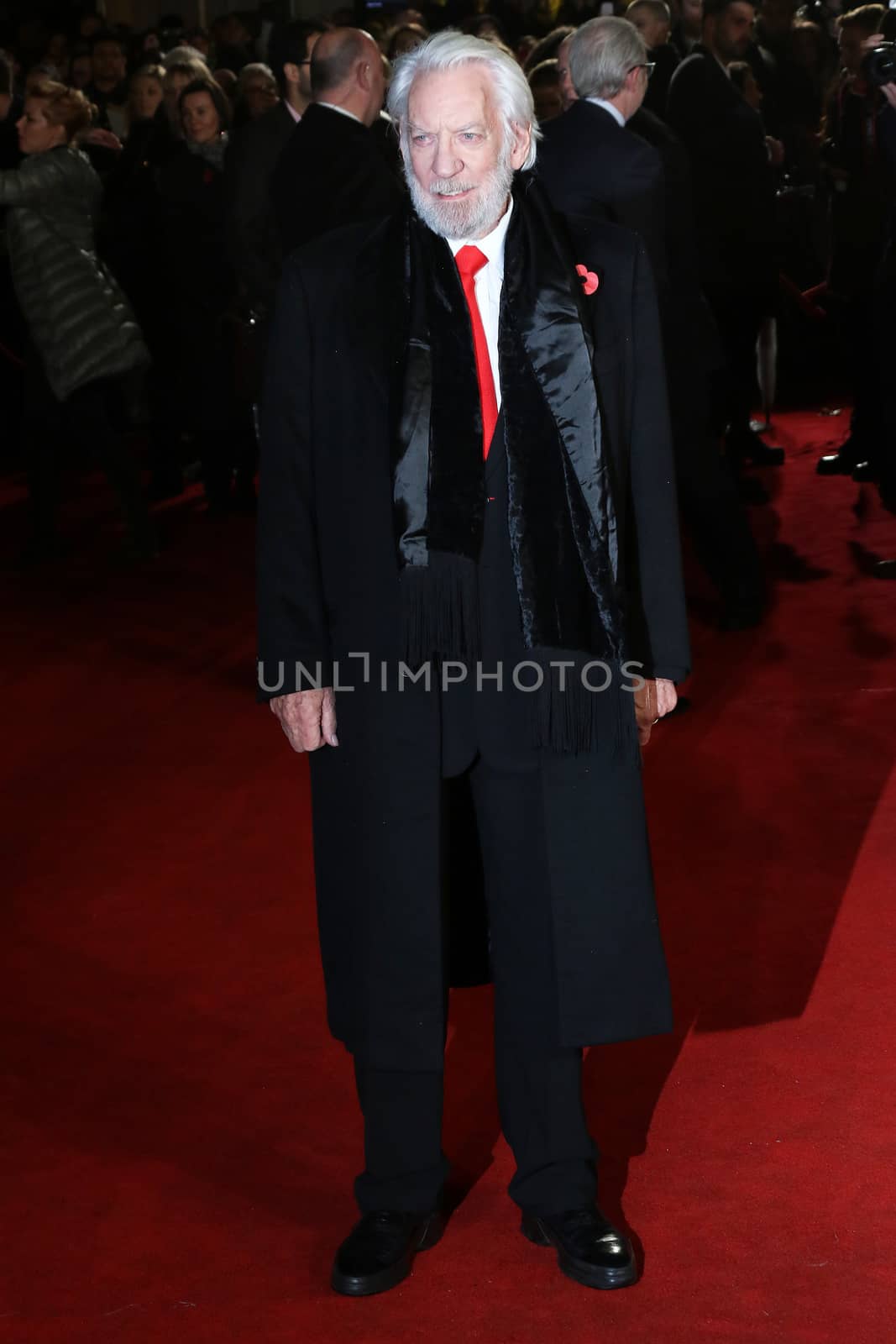 UNITED KINGDOM, London: Donald Sutherland attends the UK premiere of The Hunger Games: Mockingjay - Part 2 at Odeon Leicester Square in London on November 5, 2015. 