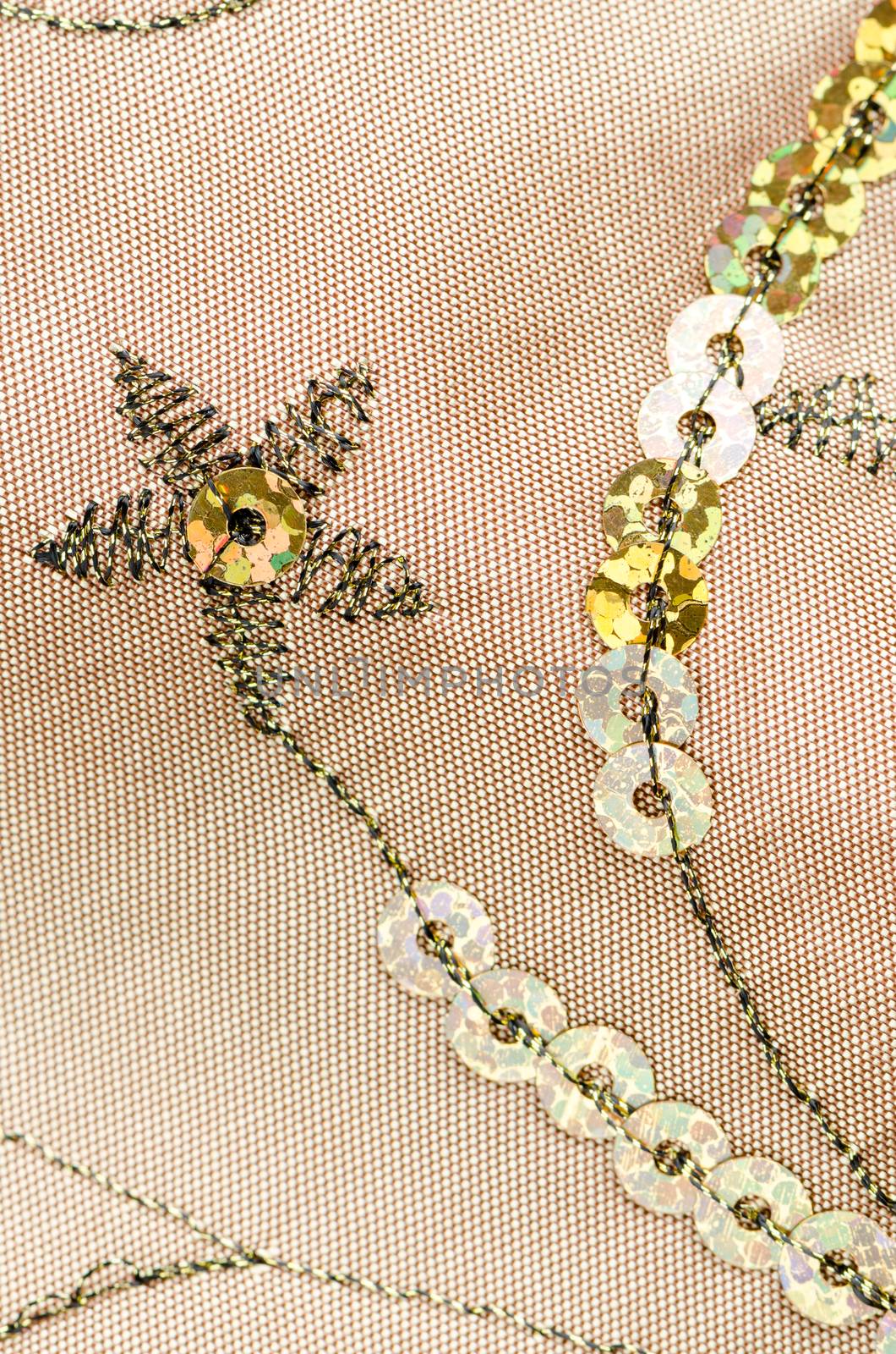 Fabric texture with spangles, sequin to background.