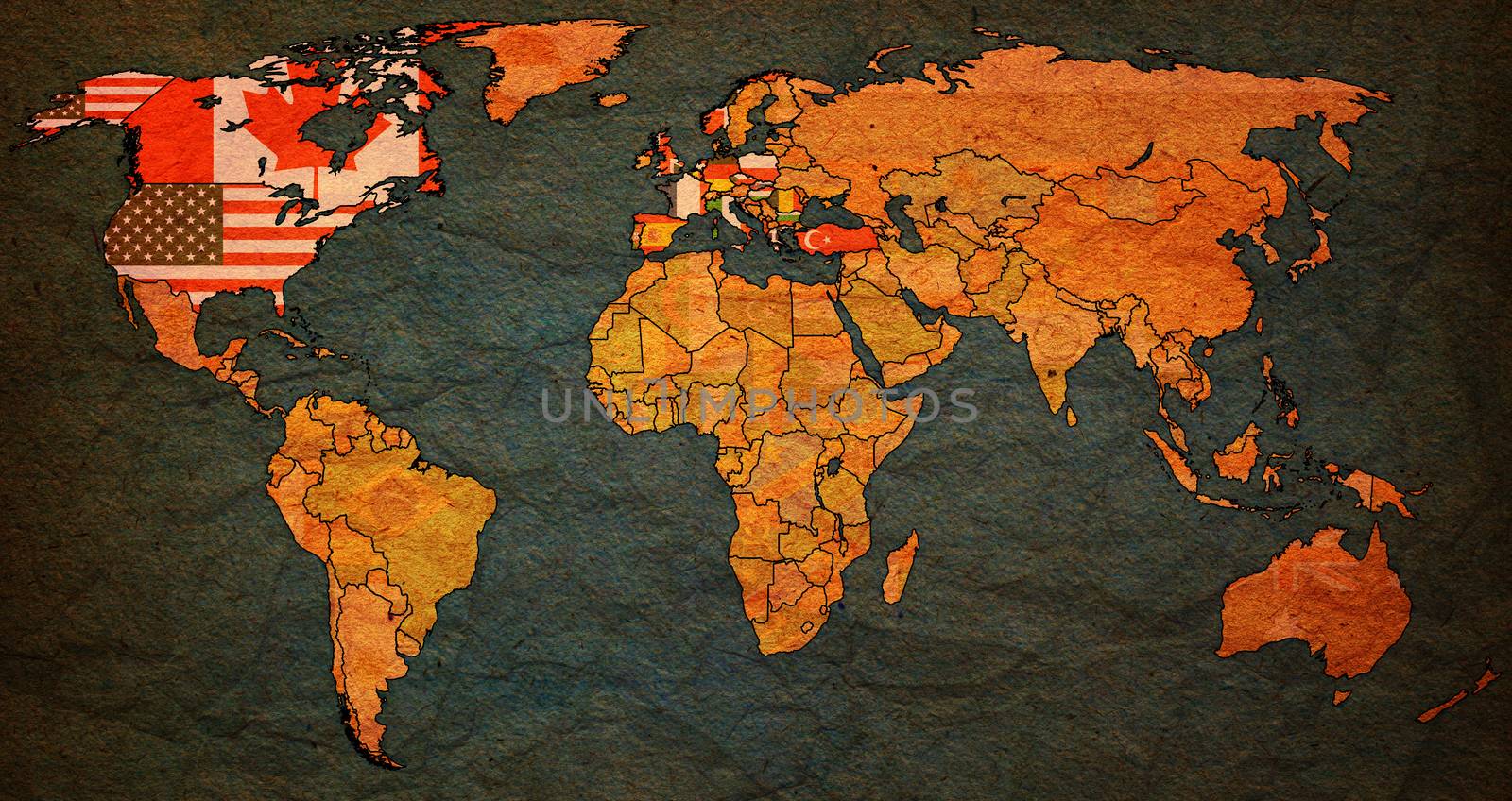 North Atlantic Treaty Organization onl world map by michal812
