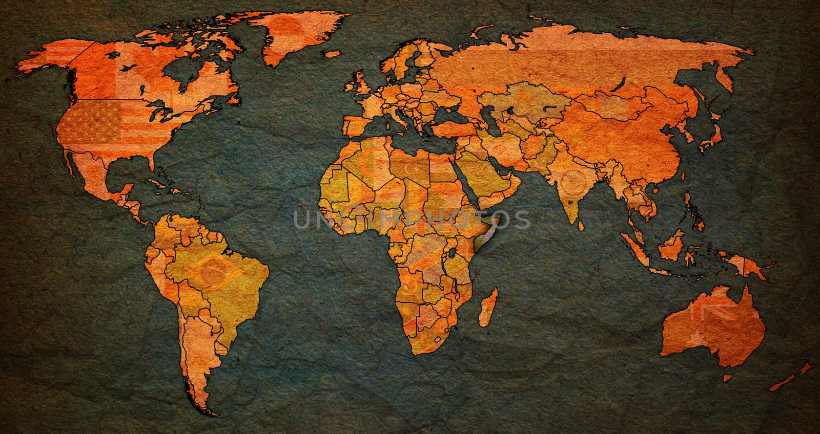 somalia territory on world map by michal812