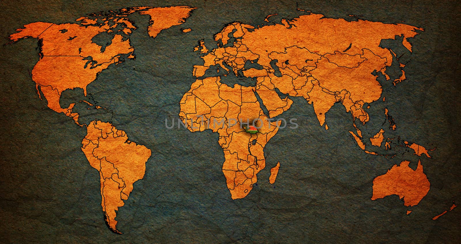 south sudan territory on world map by michal812