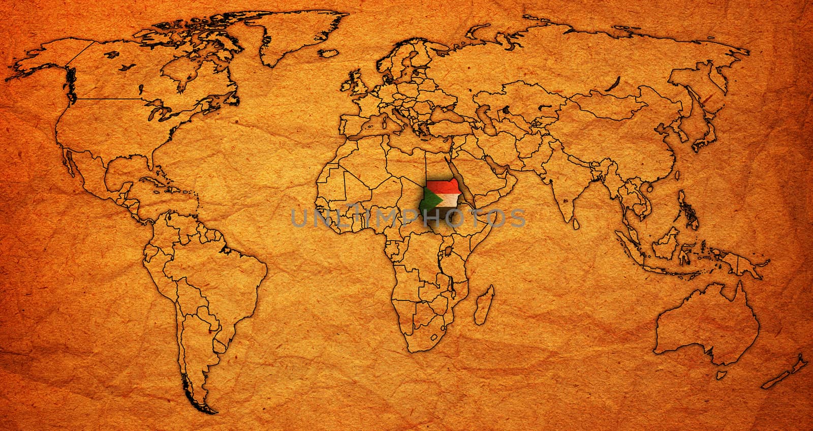 sudan territory on world map by michal812