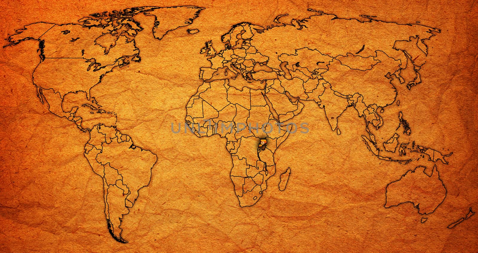 uganda territory on world map by michal812