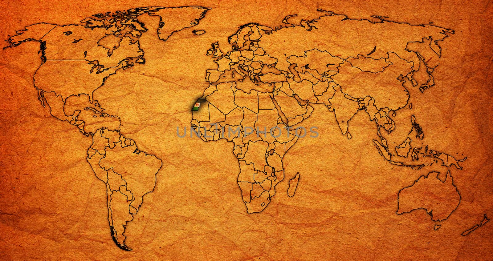 western sahara territory on world map by michal812