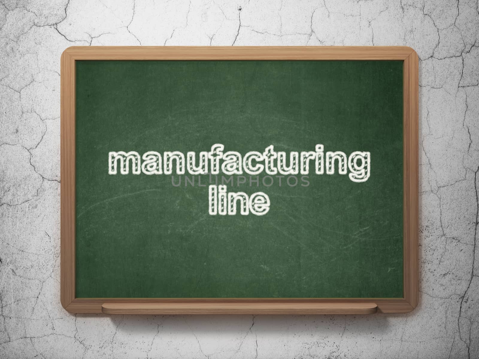 Manufacuring concept: Manufacturing Line on chalkboard background by maxkabakov