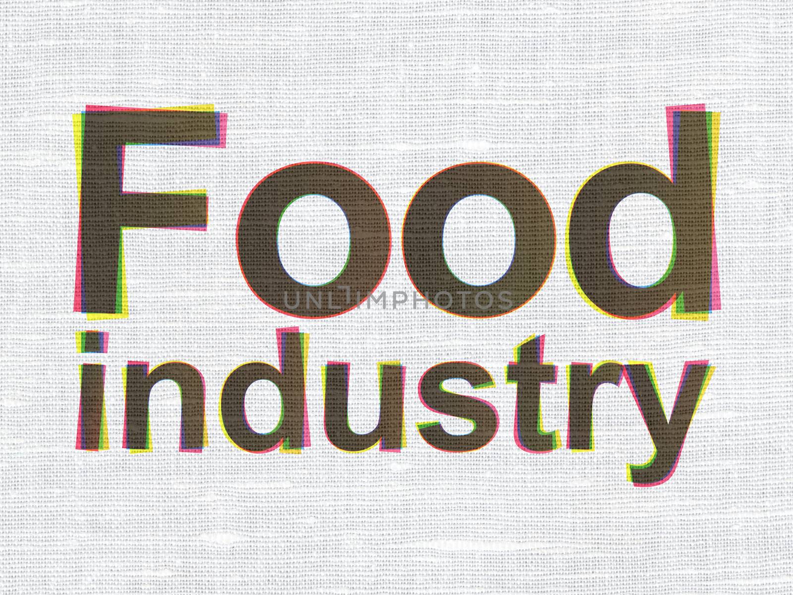 Industry concept: CMYK Food Industry on linen fabric texture background