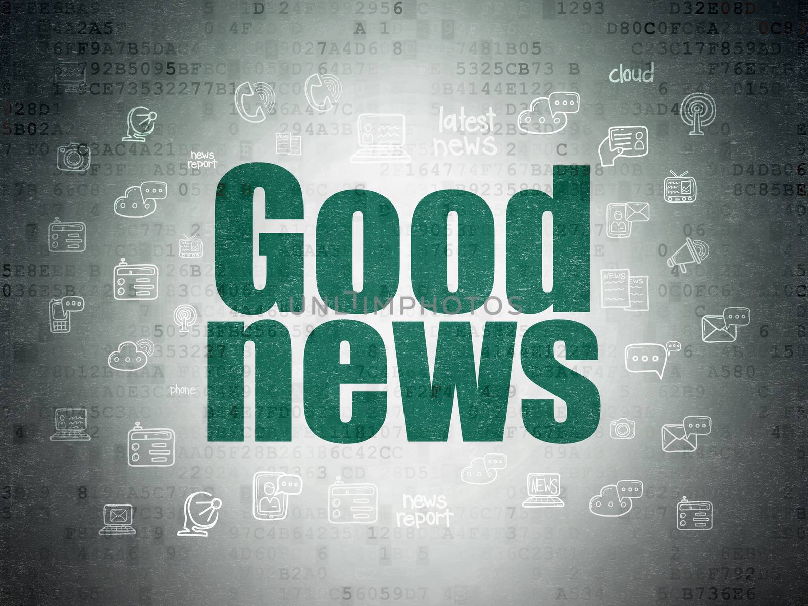 News concept: Good News on Digital Paper background by maxkabakov