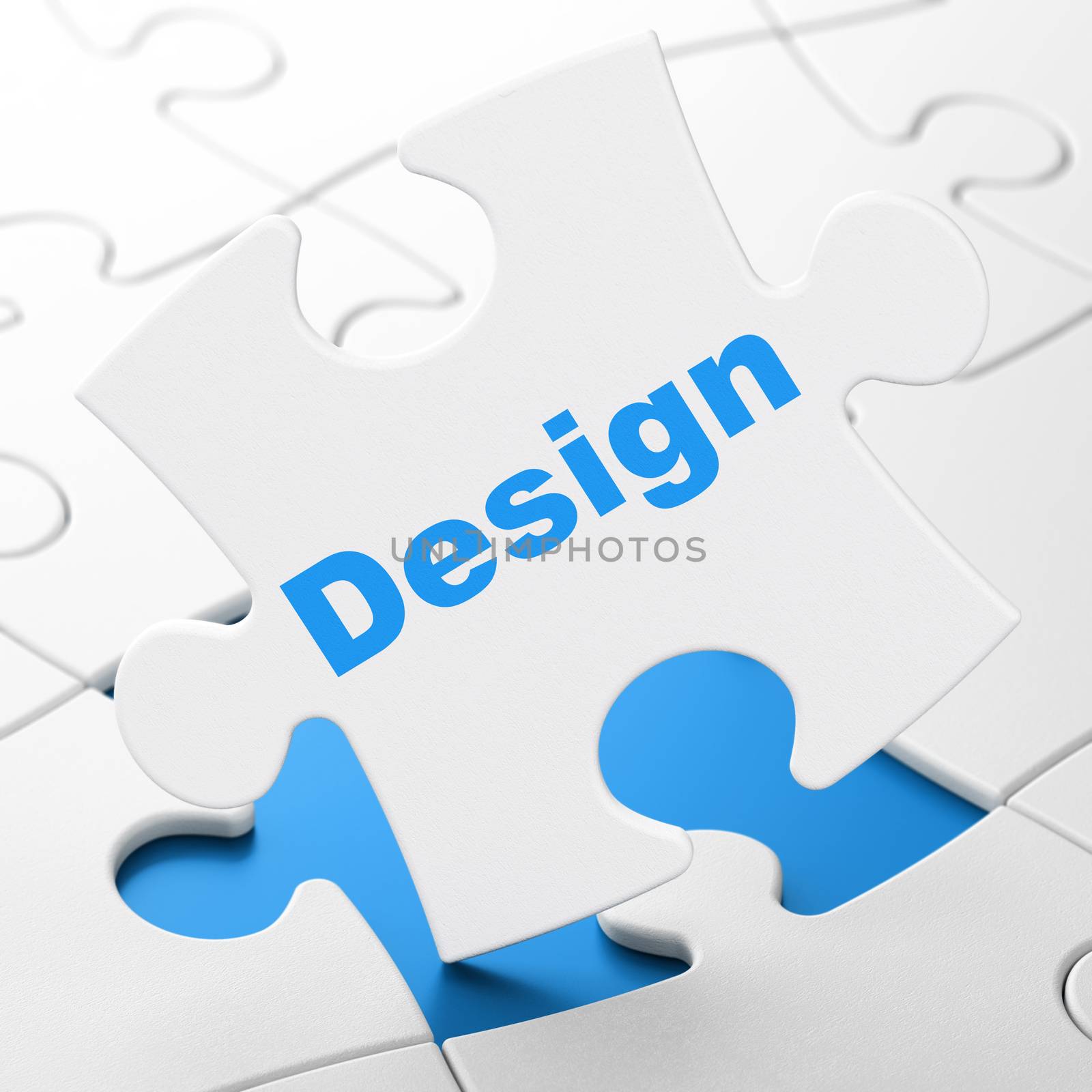 Marketing concept: Design on puzzle background by maxkabakov