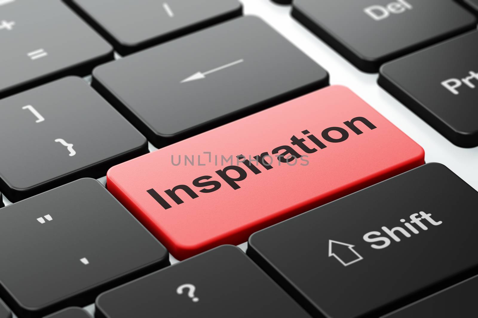 Advertising concept: Inspiration on computer keyboard background by maxkabakov