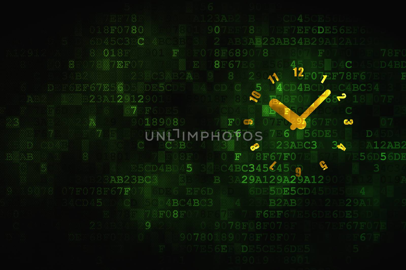 Timeline concept: Clock on digital background by maxkabakov