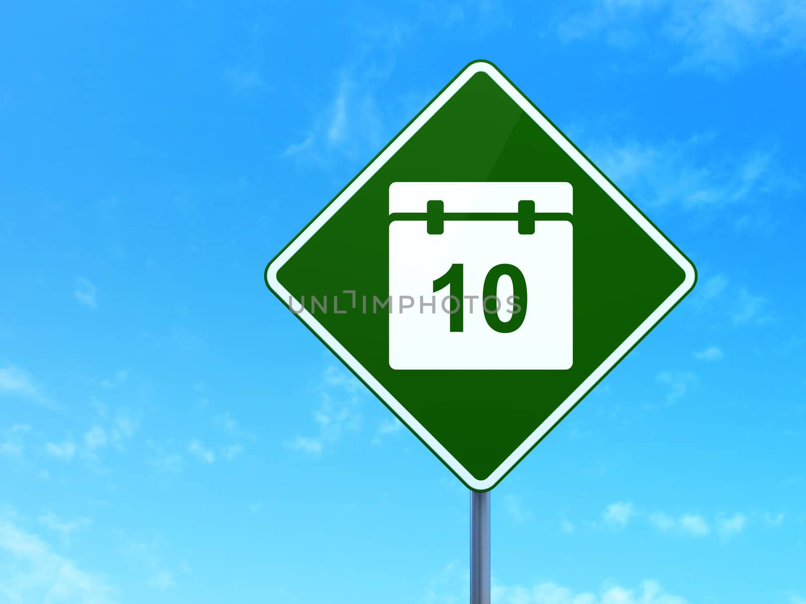 Timeline concept: Calendar on road sign background by maxkabakov