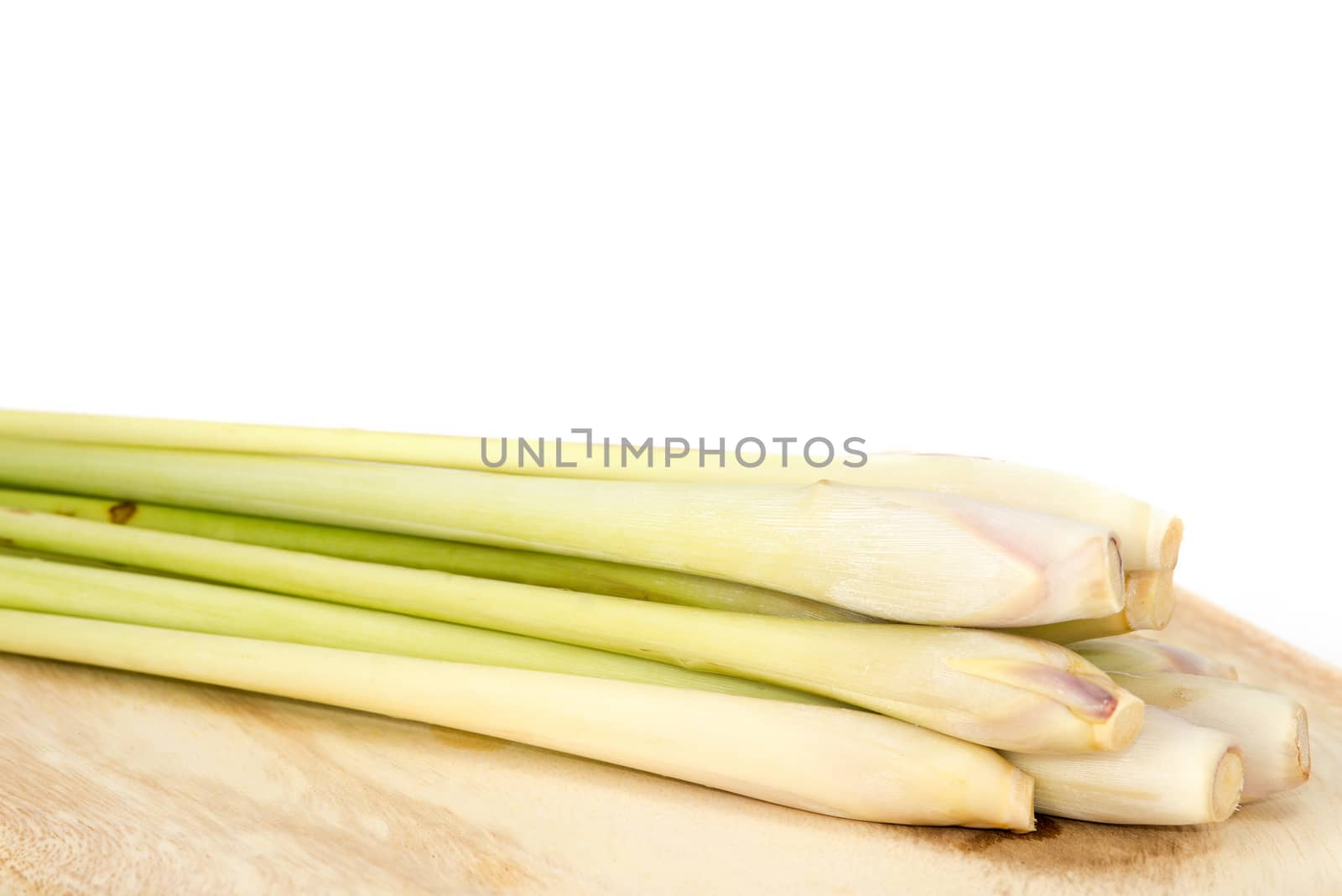 Fresh Lemongrass isolated on white background .