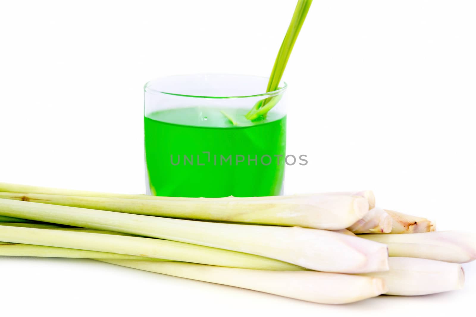 Cold lemongrass drink and fresh lemongrass by Yuri2012