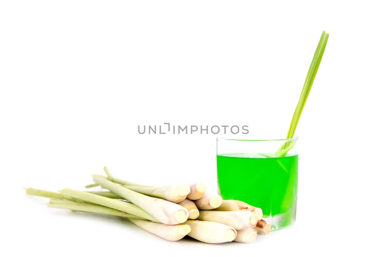 Cold lemongrass drink and fresh lemongrass by Yuri2012