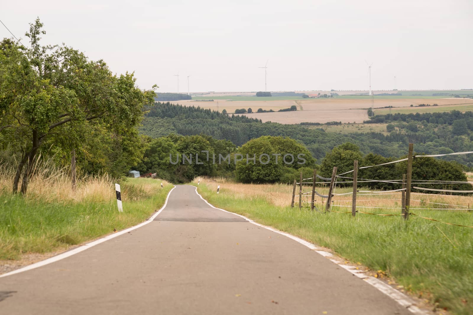 long and empty road in Germanys country side