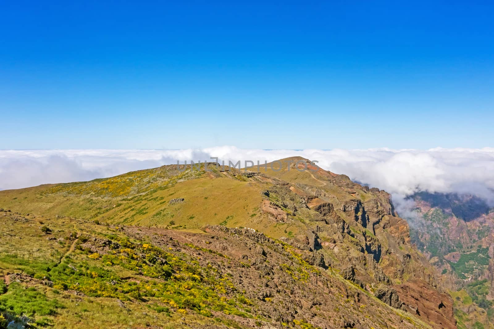 In the heart of Madeira near mountain Pico do Arieiro - mountainous landscape