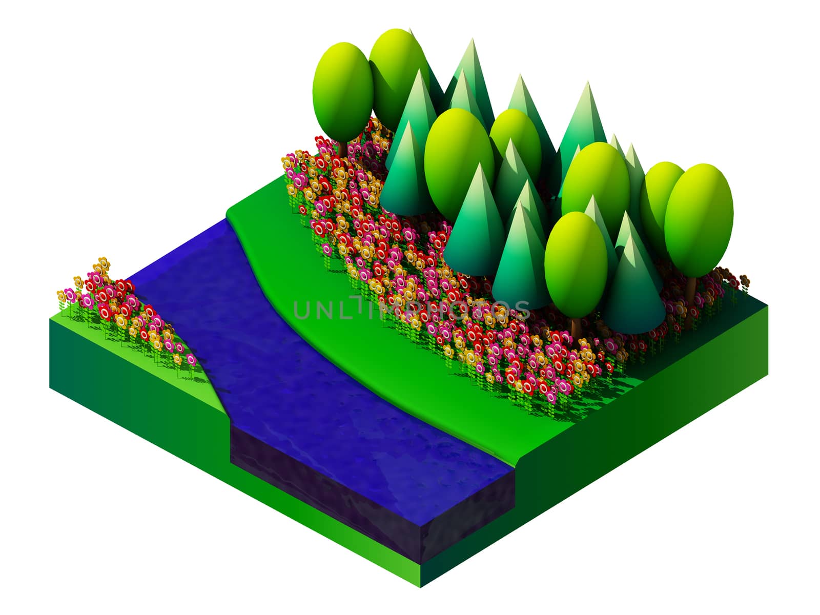 isometric nature and landscape