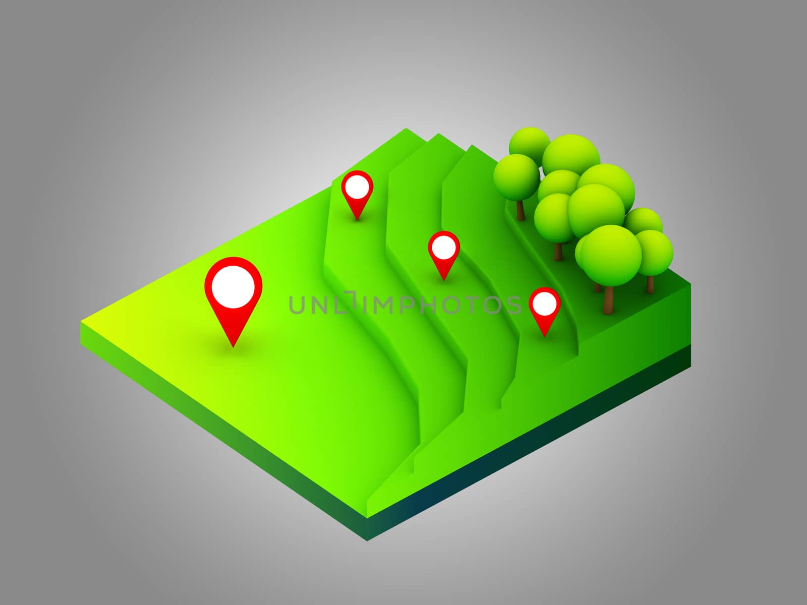 landscape concept isometric infographic,showing data analytics by teerawit