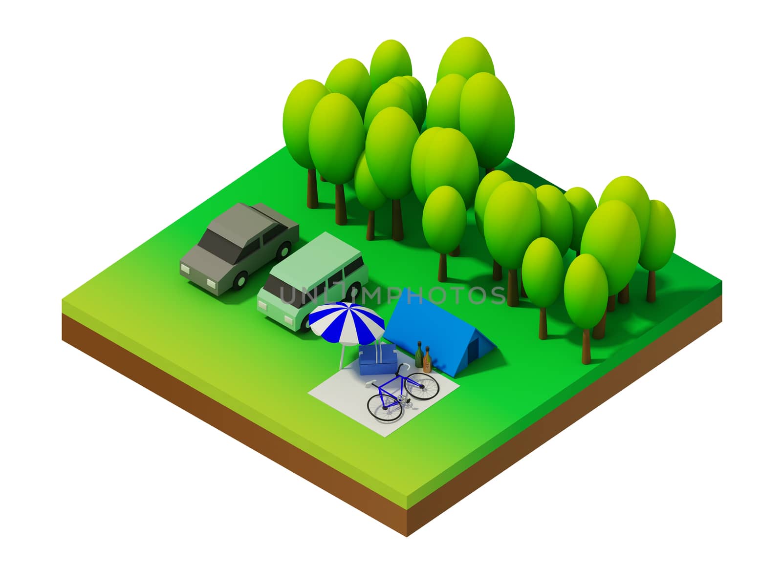 Isometric forest camping by teerawit