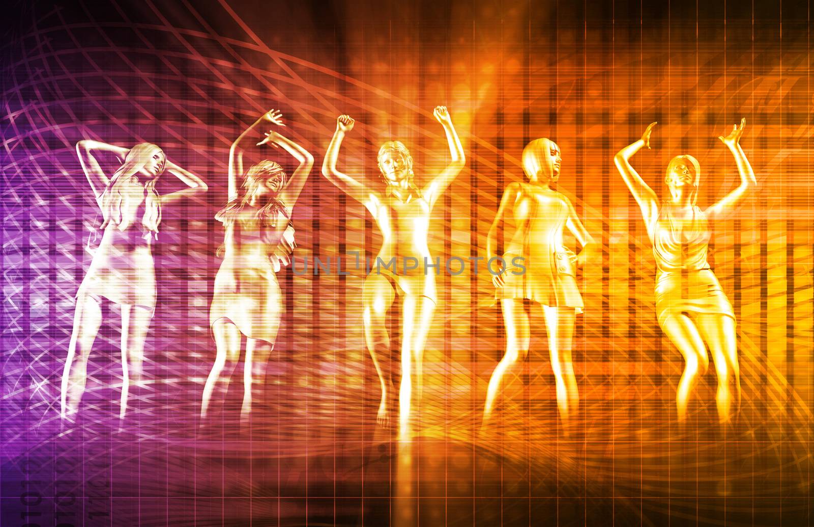 New Year Party Celebration with Women Celebrating