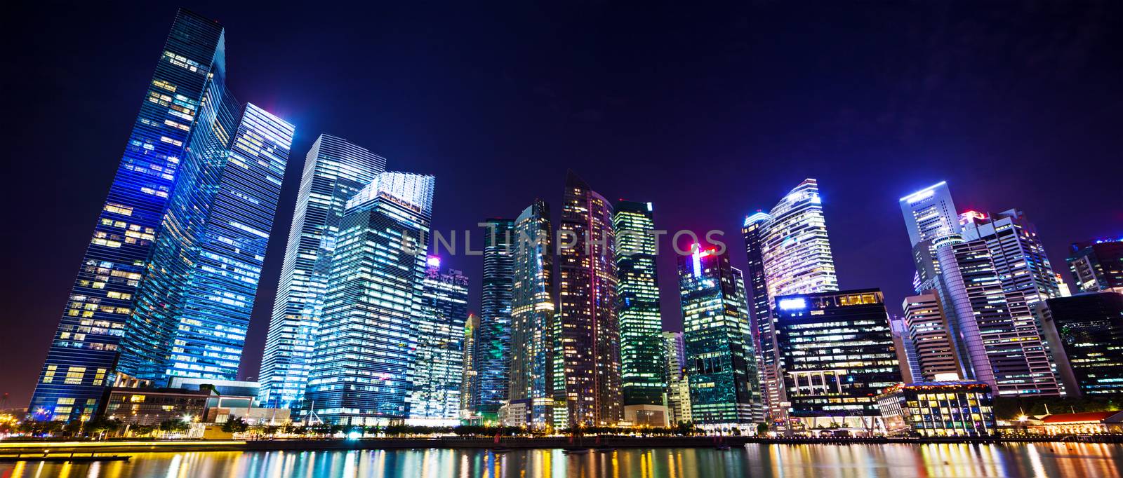 Cityscape Singapore at night
