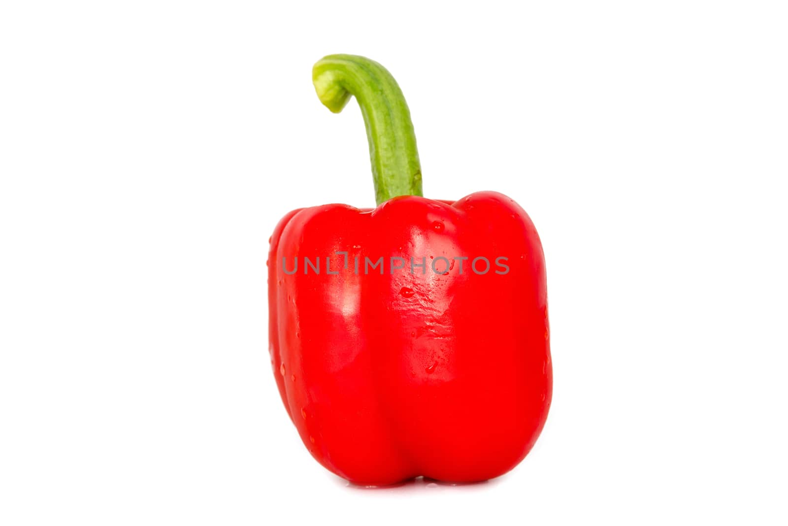 Red Sweet bell pepper (capsicum) isolated on white  by Yuri2012