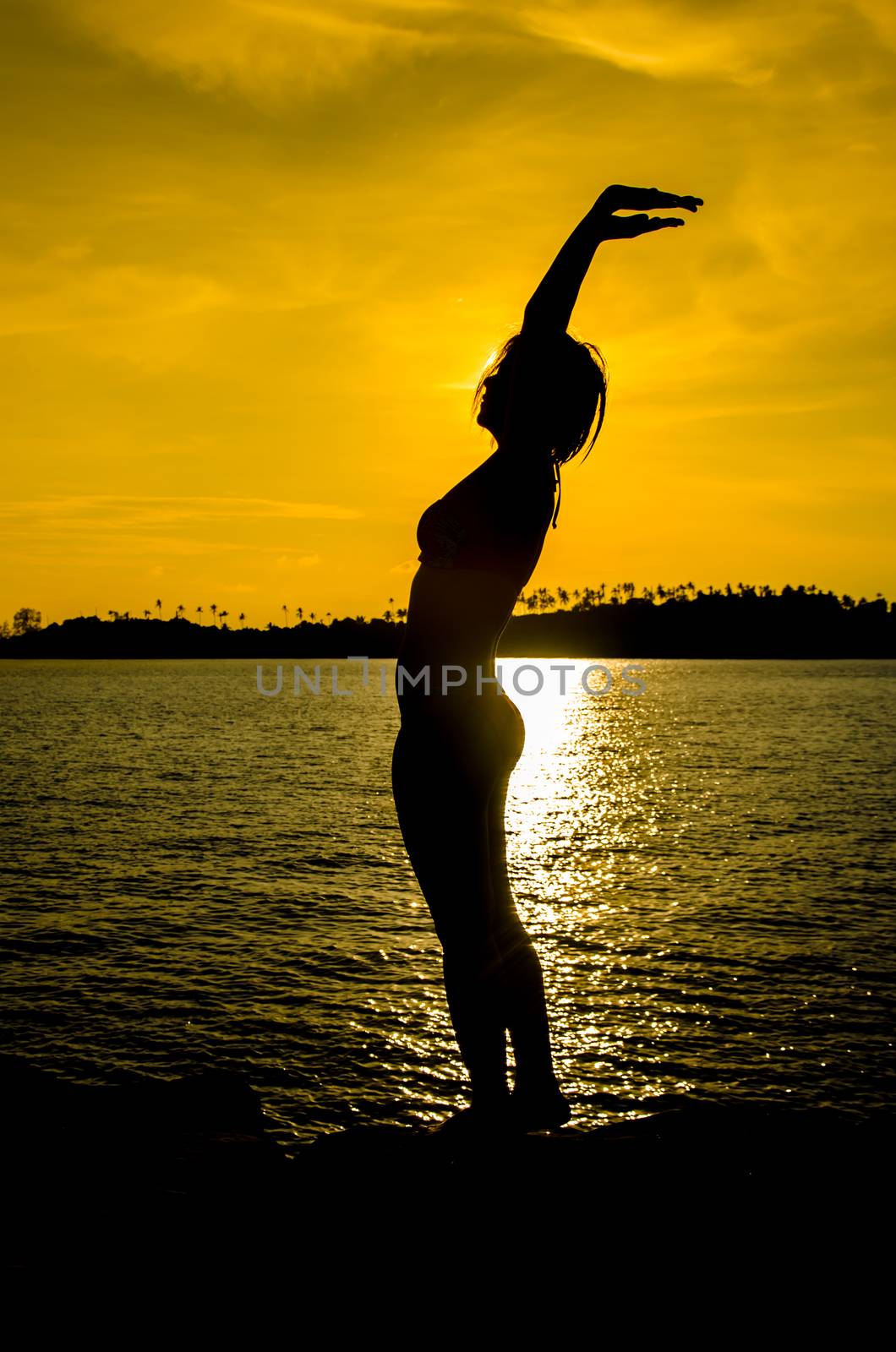 Woman Silhouette sea by aoo3771