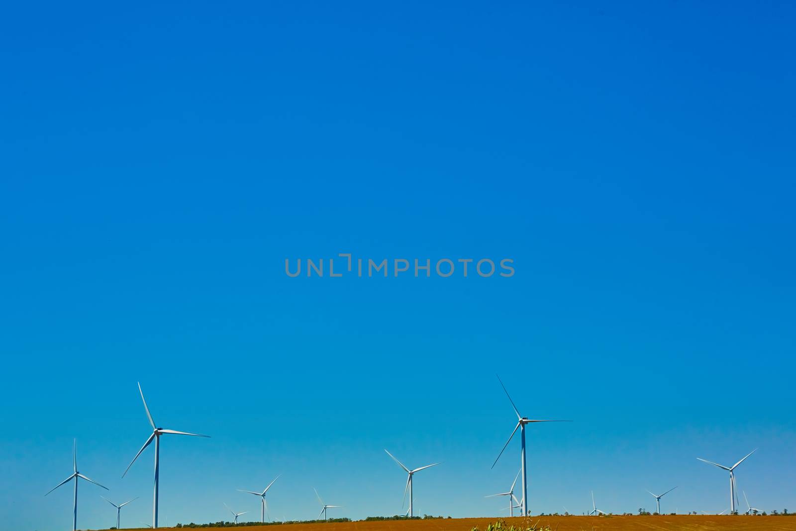 The windmills for electric power production. Eco power