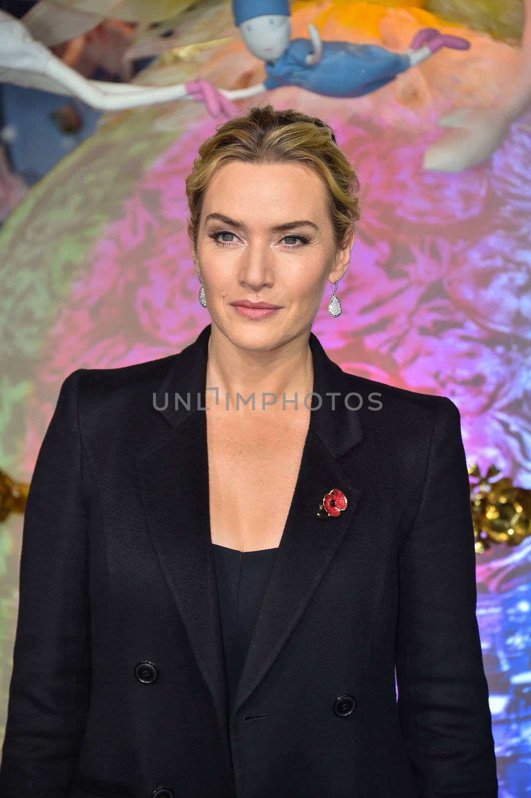 FRANCE, Paris: British actress Kate Winslet attends the Christmas Decorations Inauguration at Printemps Haussmann in Paris on November 6, 2015.