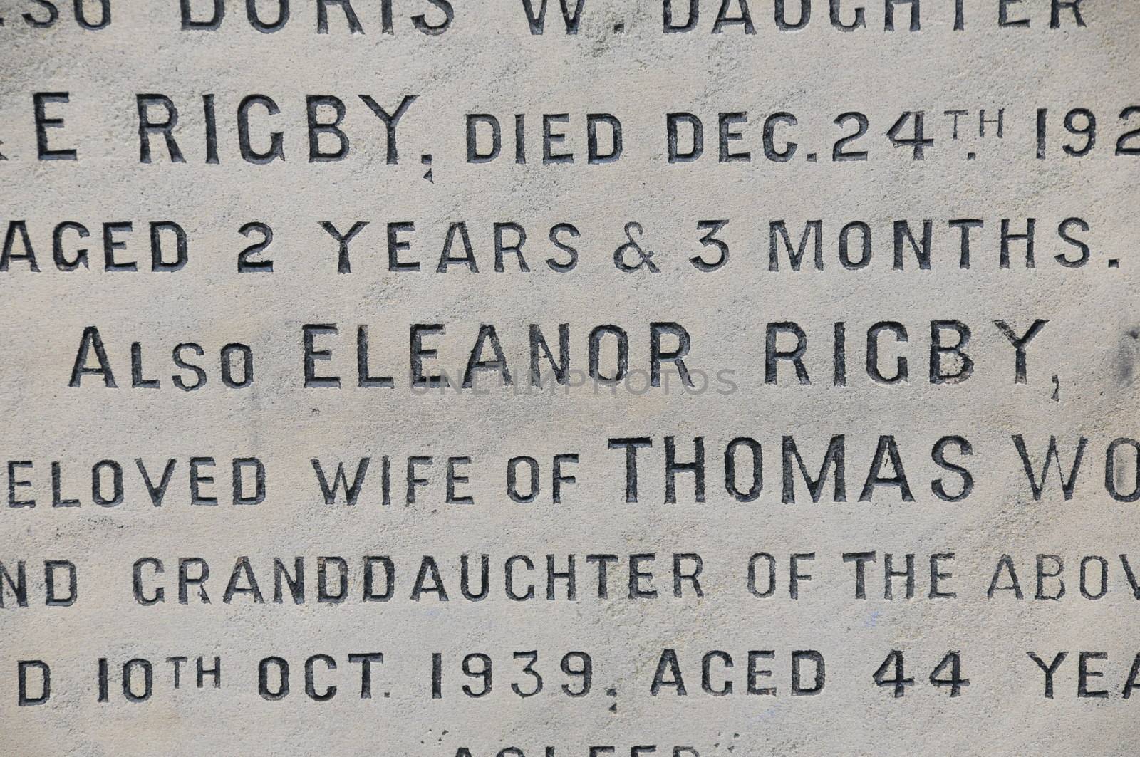Eleanor Rigby gravestone by gorilla
