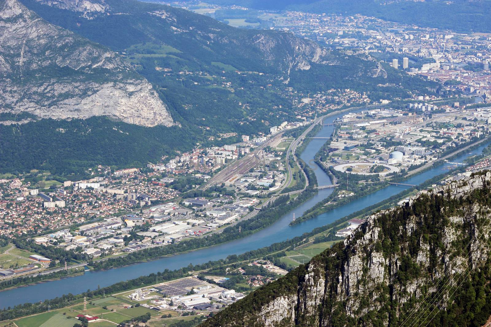 View of Grenoble. Panoramic view of Grenoble, France