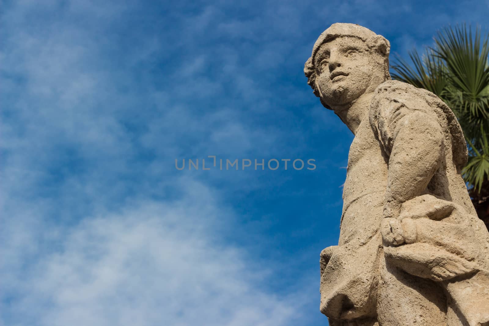 Sicily, Italy: detail of a baroque statue