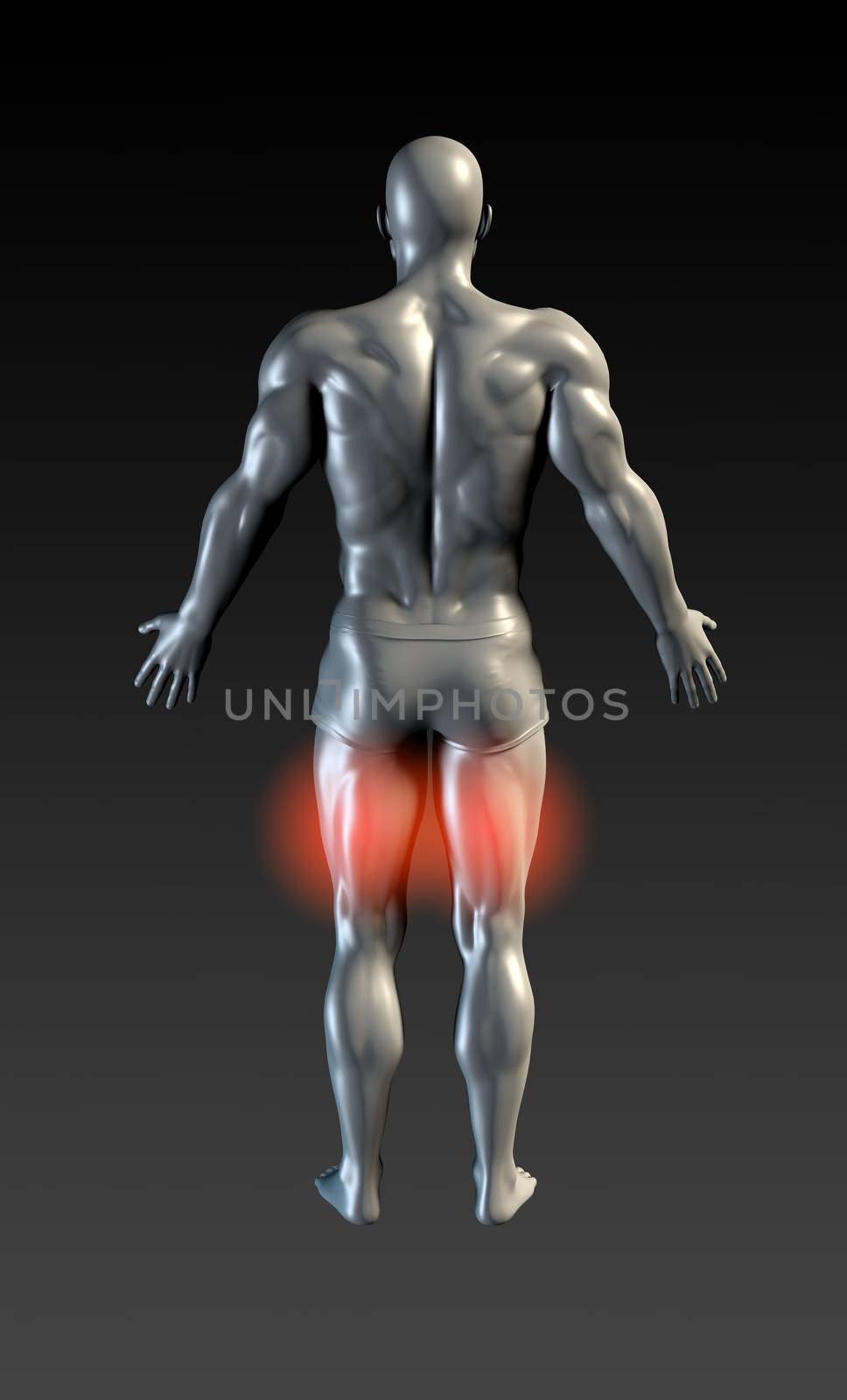 Hamstring Injury with Red Glow on Area Series