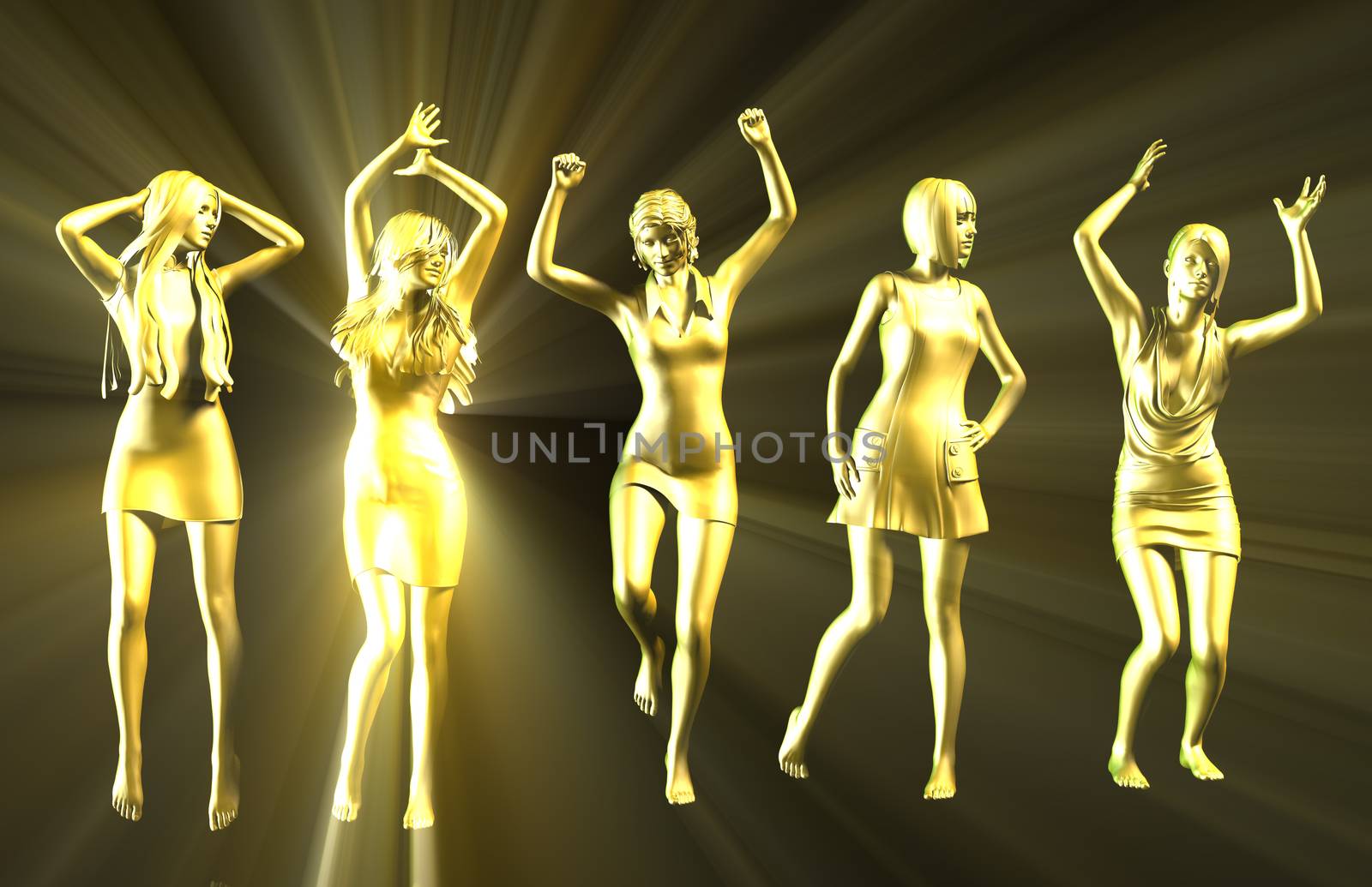 Disco Party Girls Celebrating a Special Night Out
