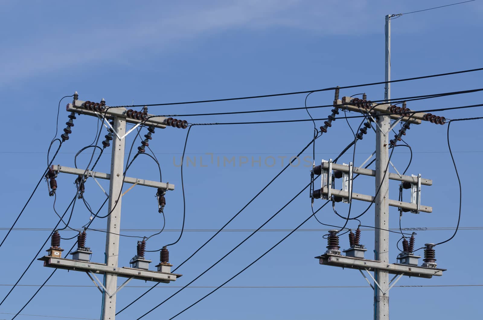 High Voltage Tower. Amata Industry, Thailand