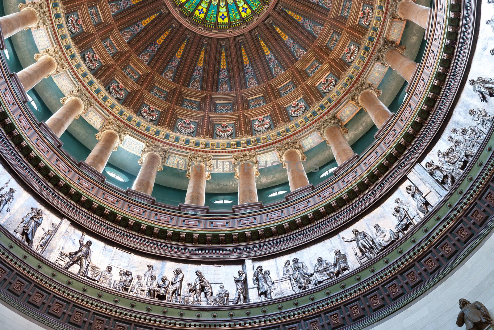 Ornate dome inside state capital building, Springfield, Illinois by brians101