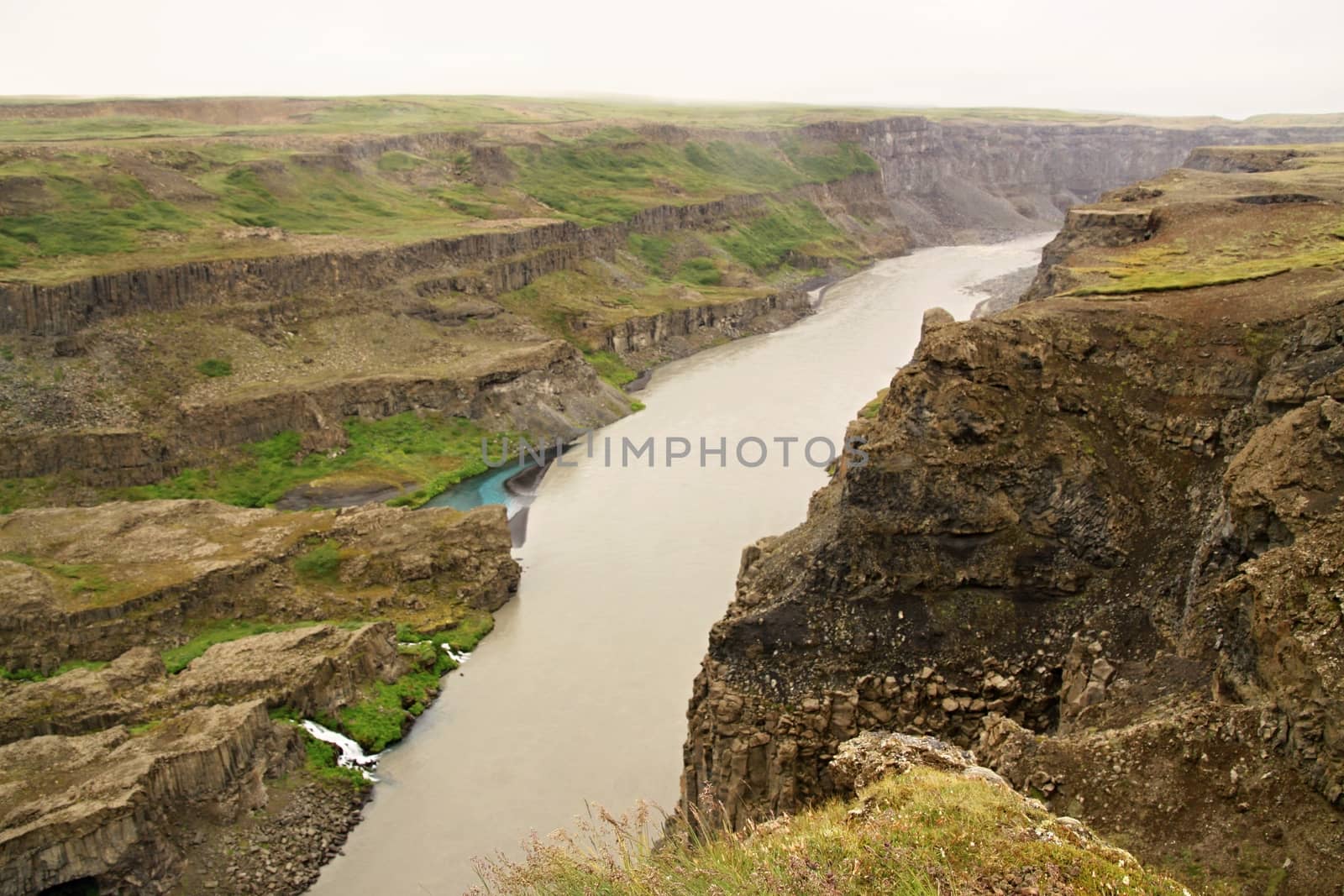 The river in big canyon in Iceland