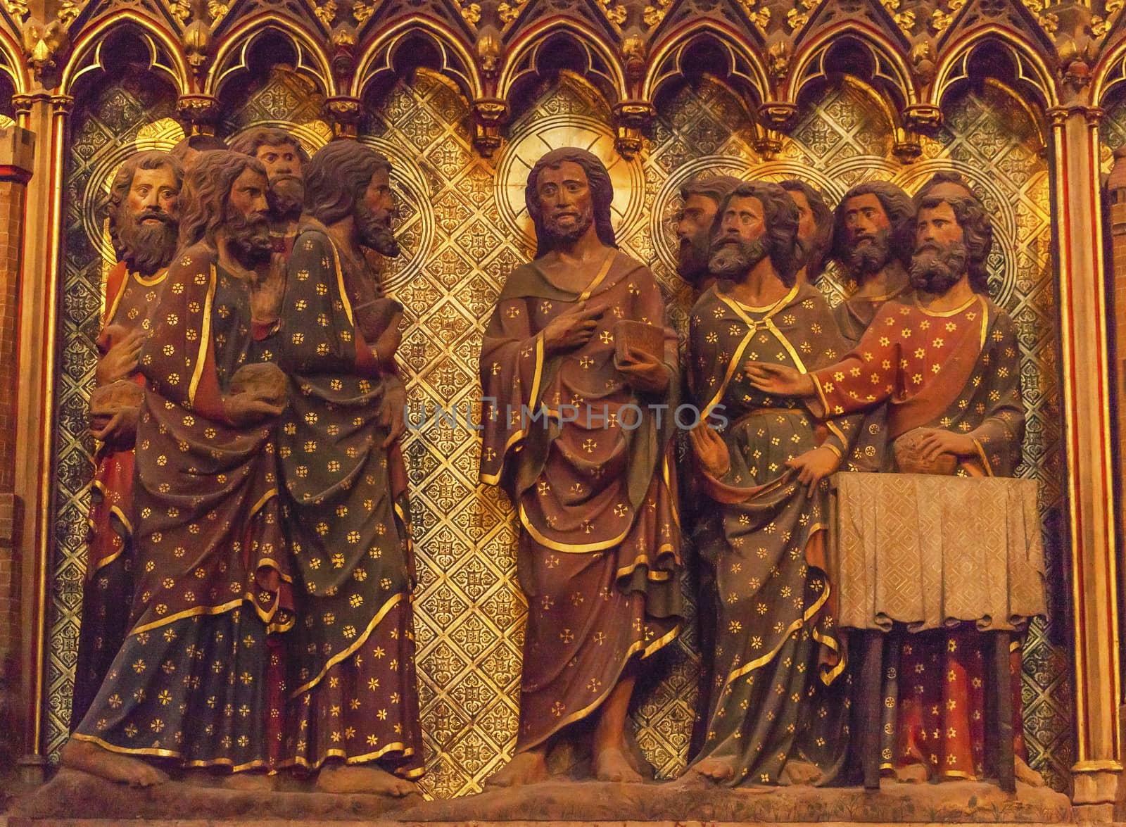 Jesus Christ Twelve Disciples Wooden Statues Notre Dame Paris by bill_perry