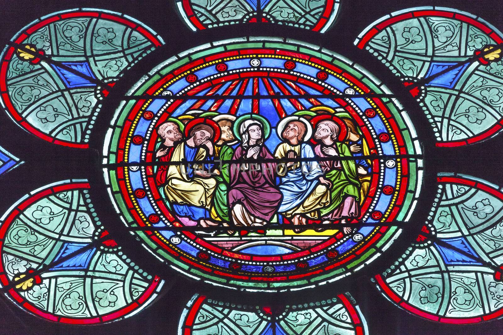 Mary Jesus Christ Disciples Stained Glass Notre Dame Paris by bill_perry