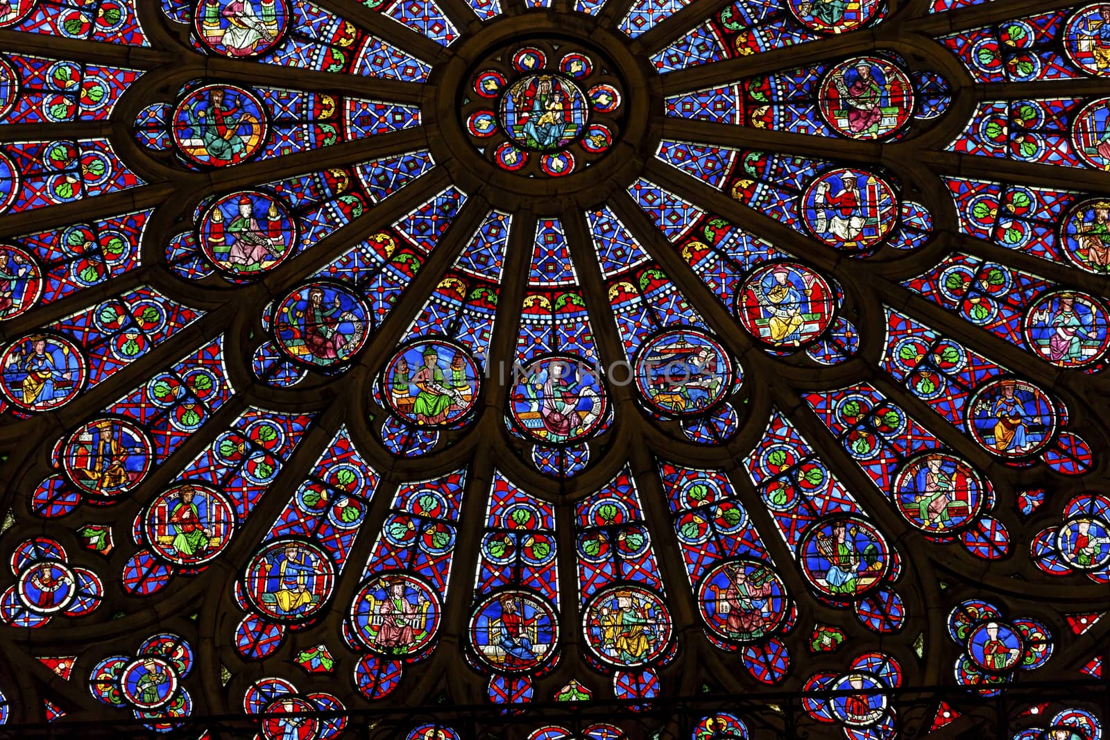 Rose Window Mary Jesus Stained Glass Notre Dame Cathedral Paris by bill_perry