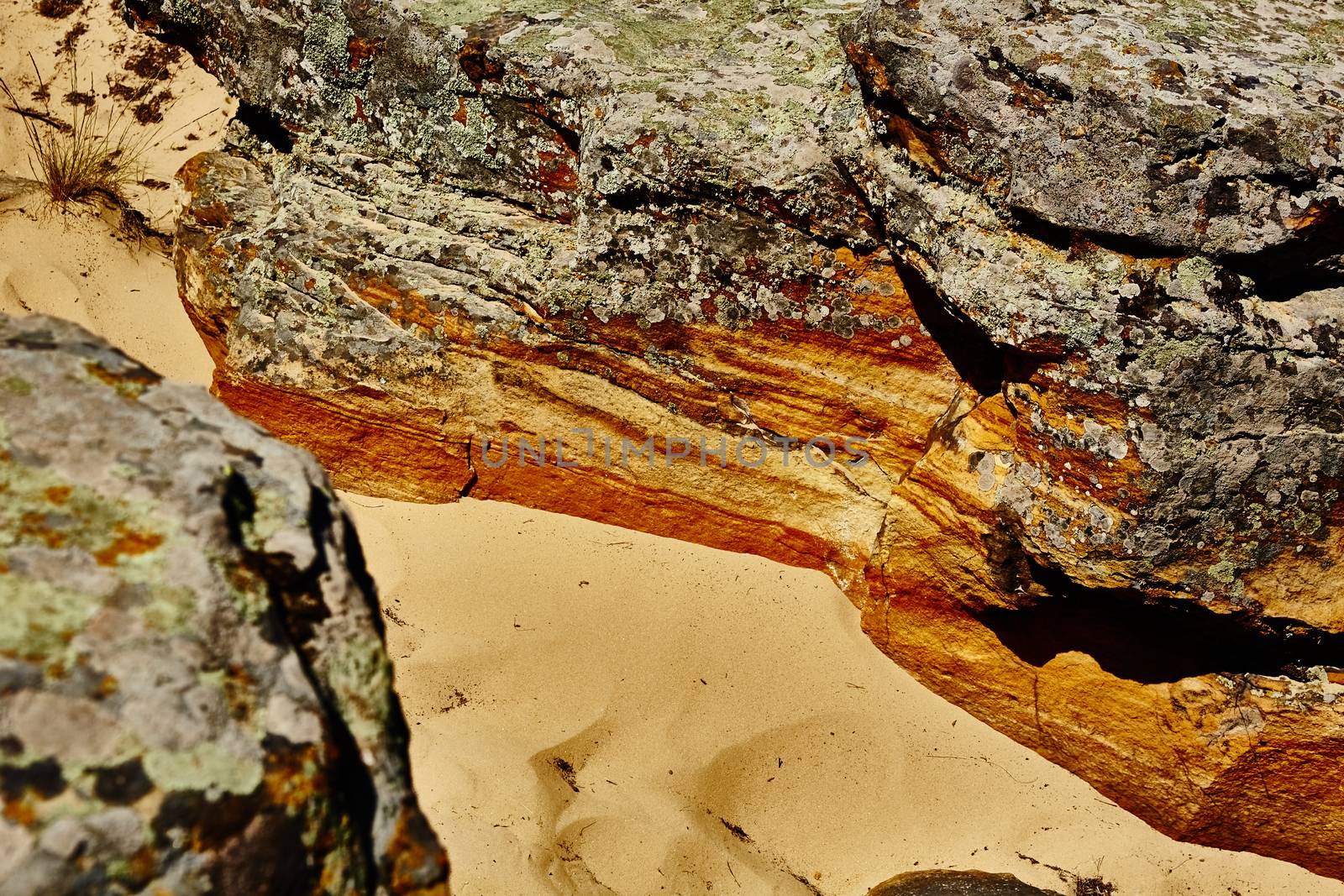 surface of the stone with brown tint