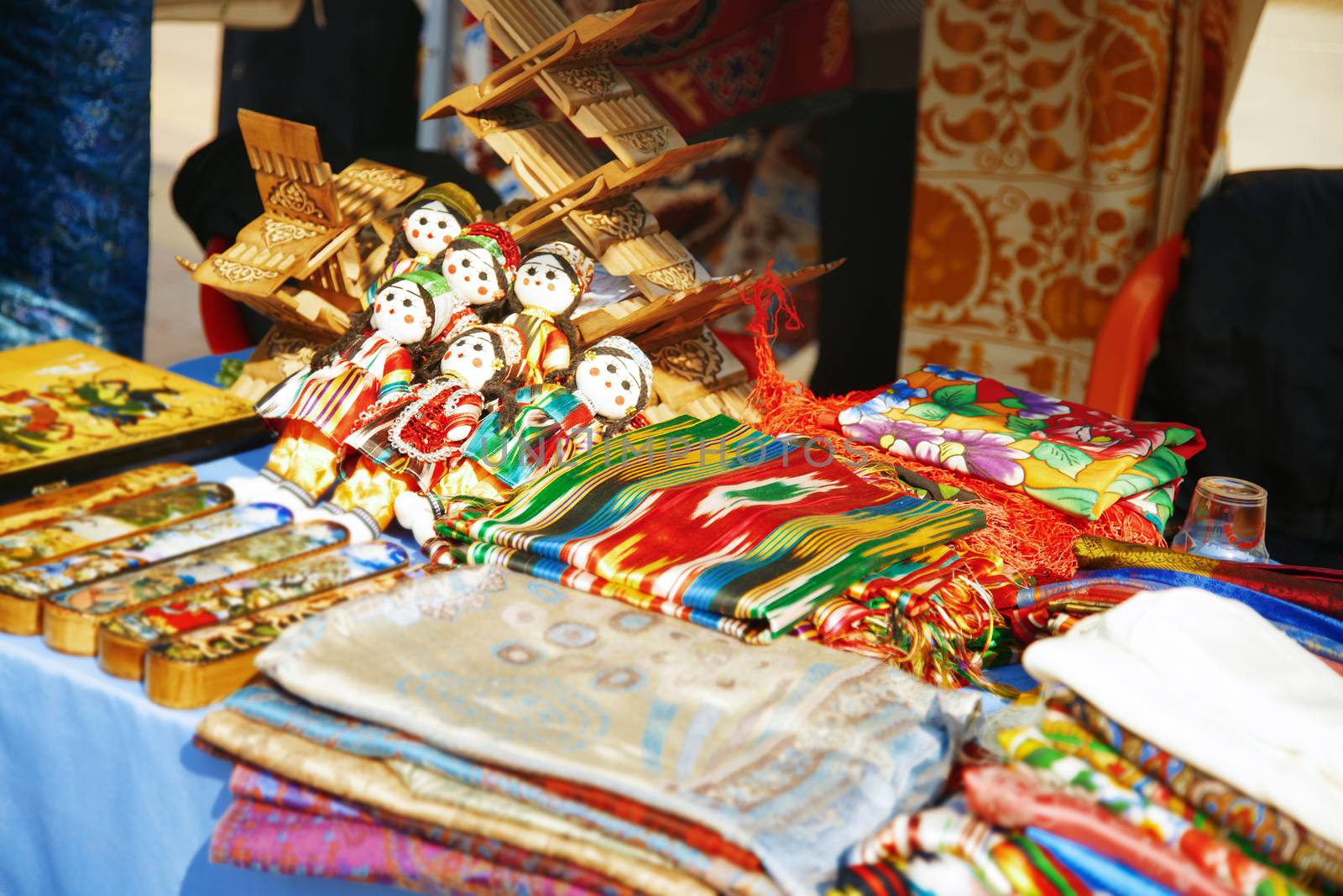 Handmade items in the open-air flea market