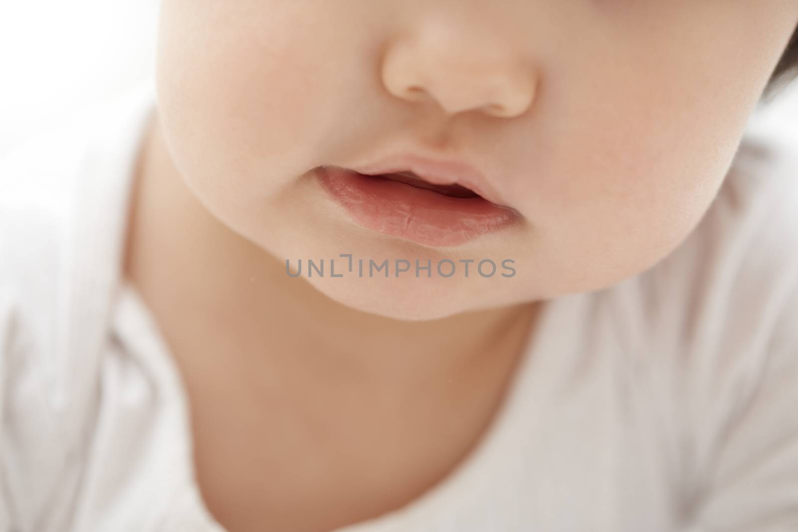 Mouth of the child. Close-up horizontal photo