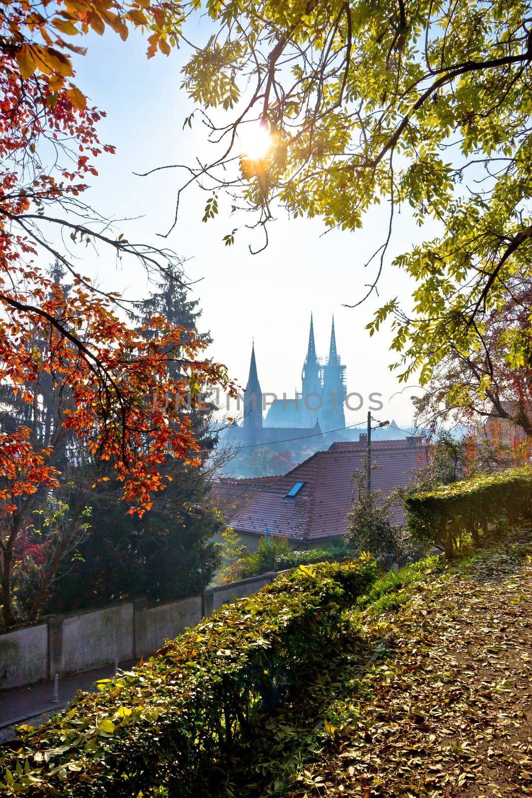 Zagreb skyline in autumn colors by xbrchx