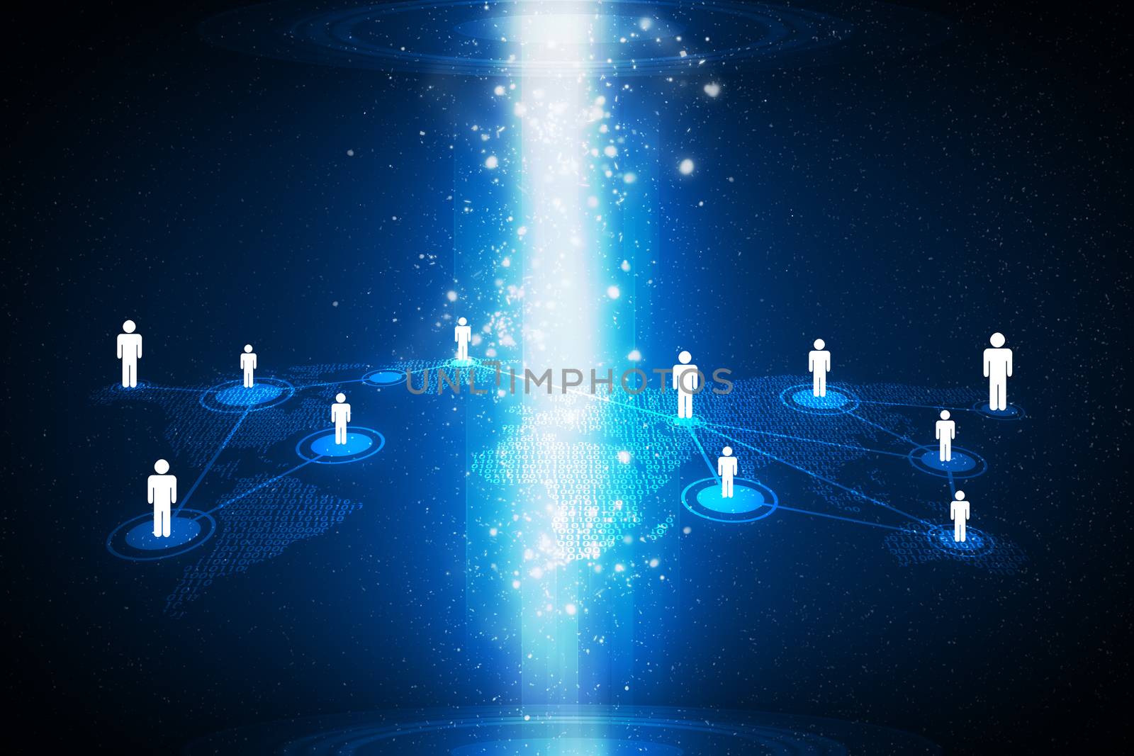 Abstract background with people icon and lightspots