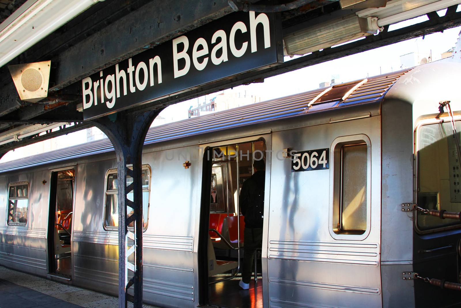 New York, NY, USA - October 11, 2012: Brighton Beach Train Station in Brooklyn, NY
